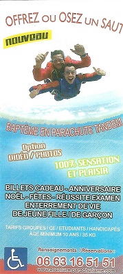 Offrez un saut en parachute tandem